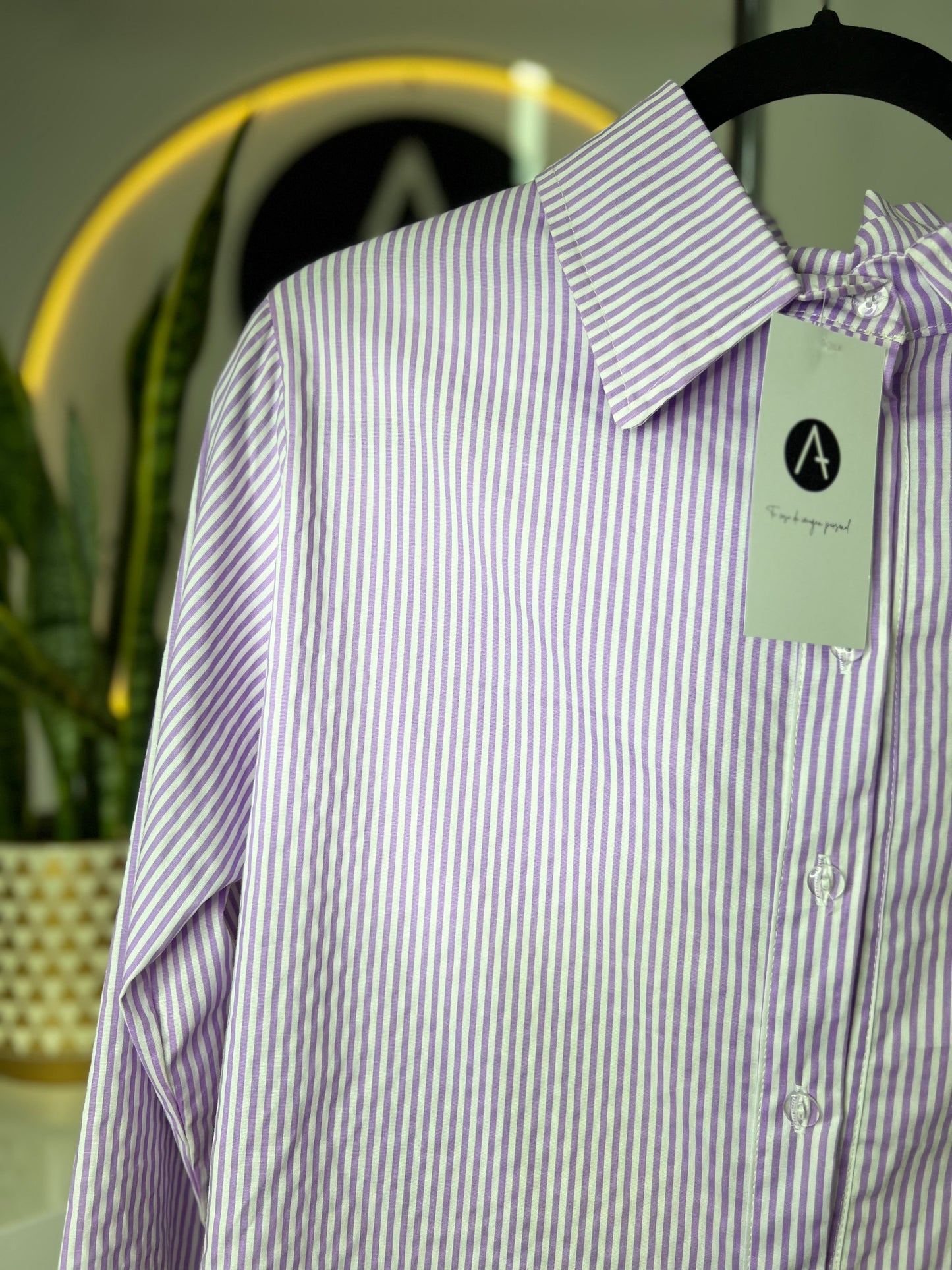 Blusa rayas lila
