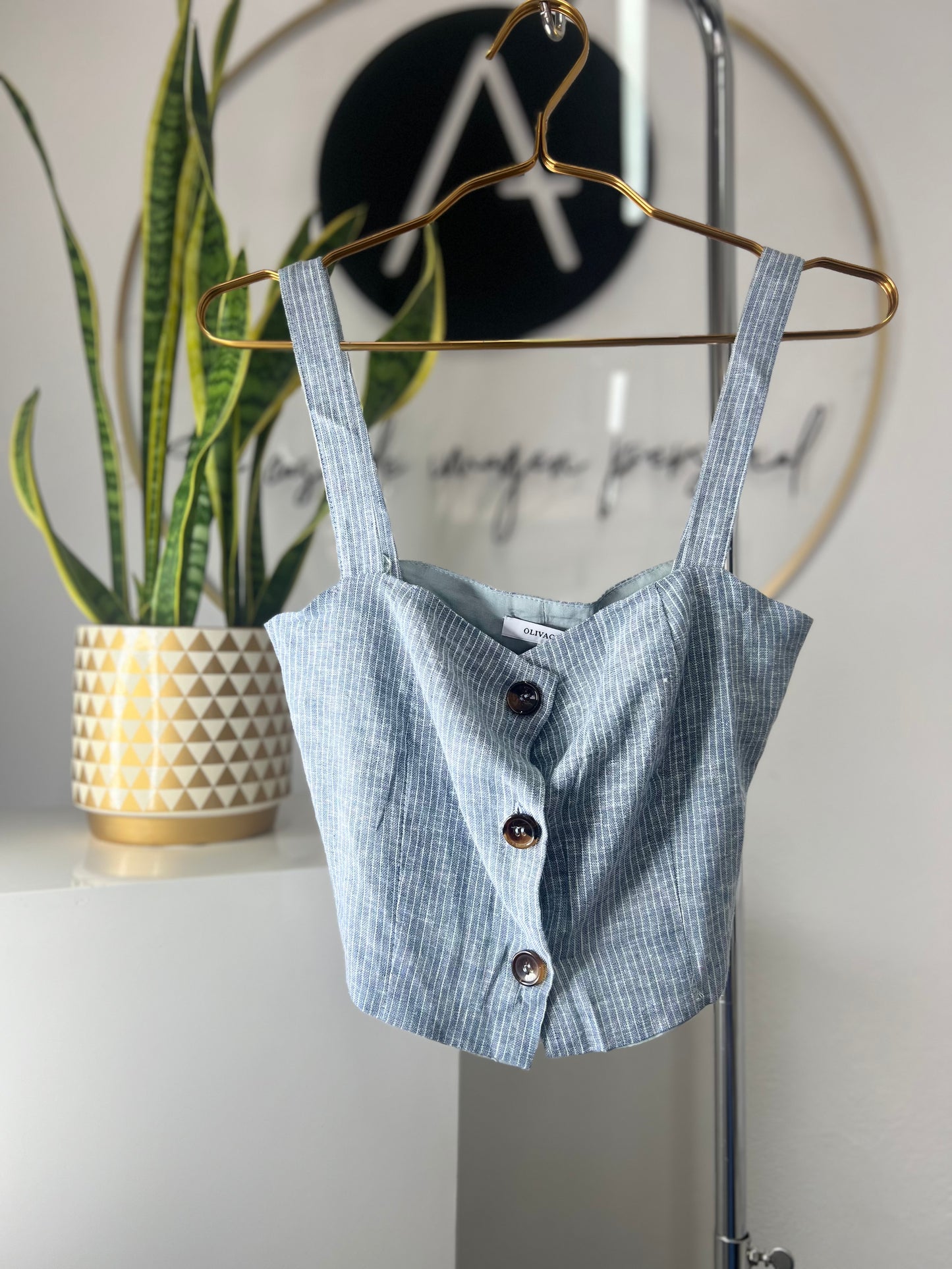 Chaleco rayas tipo denim