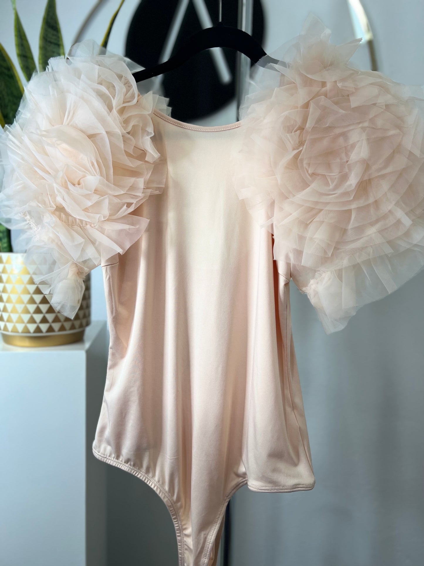Pantiblusa tul flores durazno