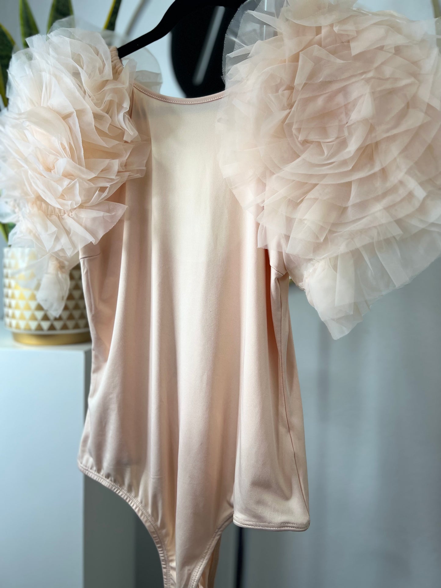 Pantiblusa tul flores durazno