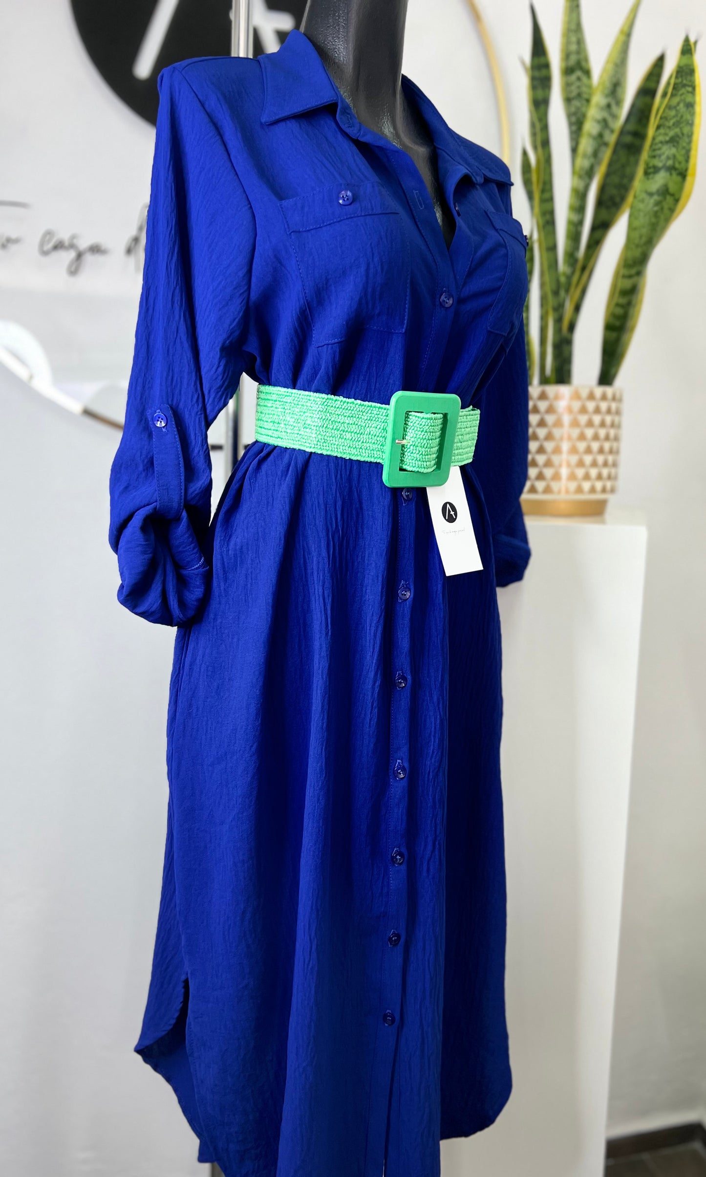 Vestido camisero azul