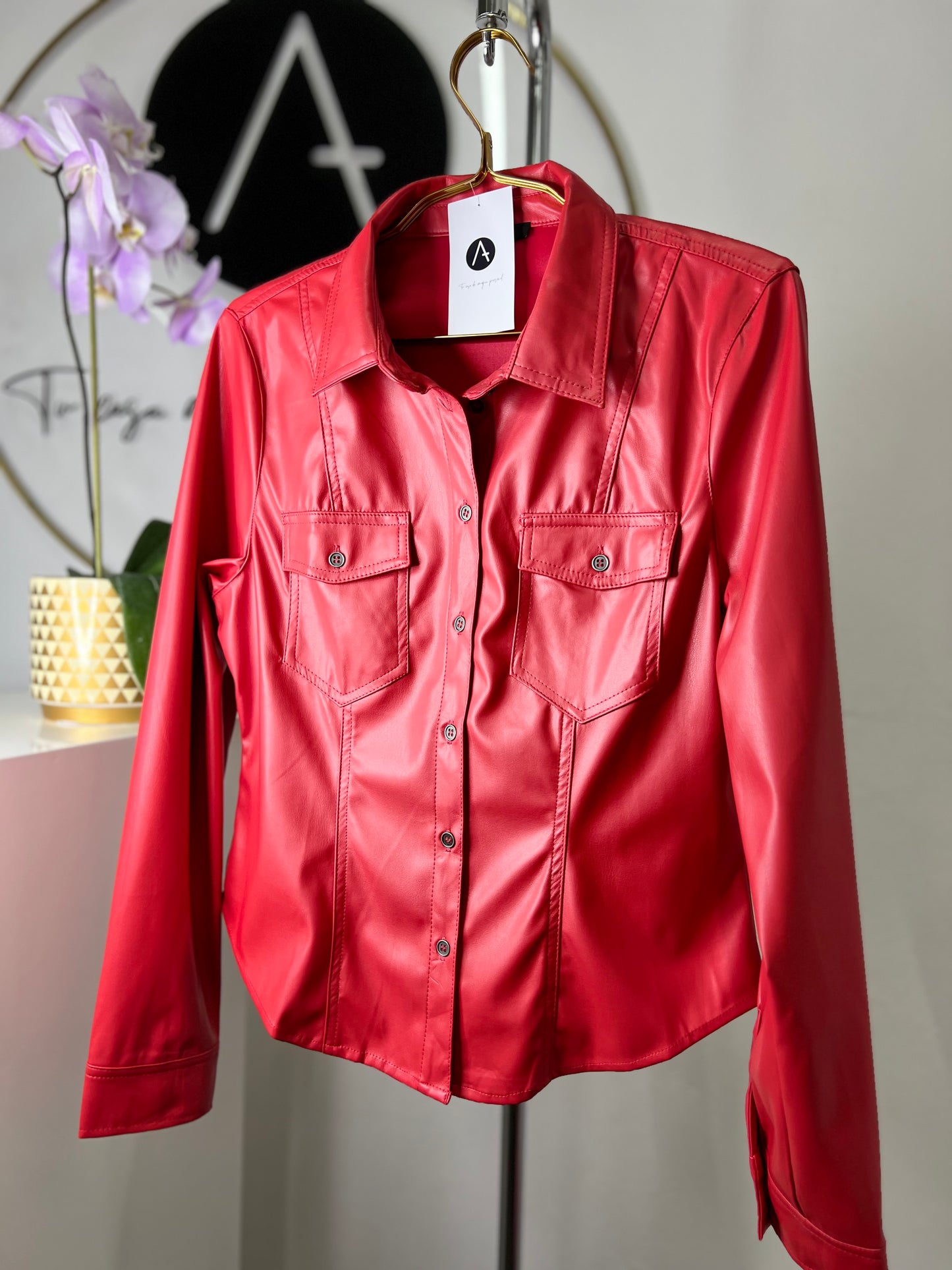 Camisa vinipiel roja