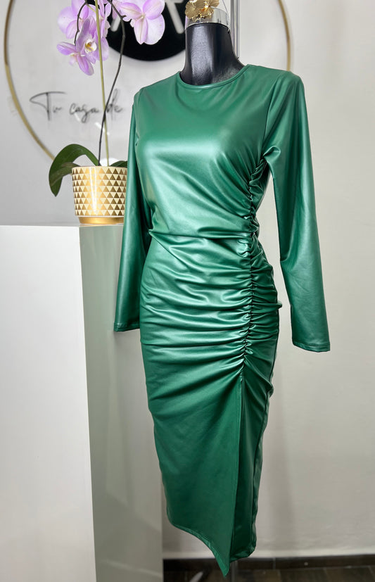 Vestido vinipiel verde