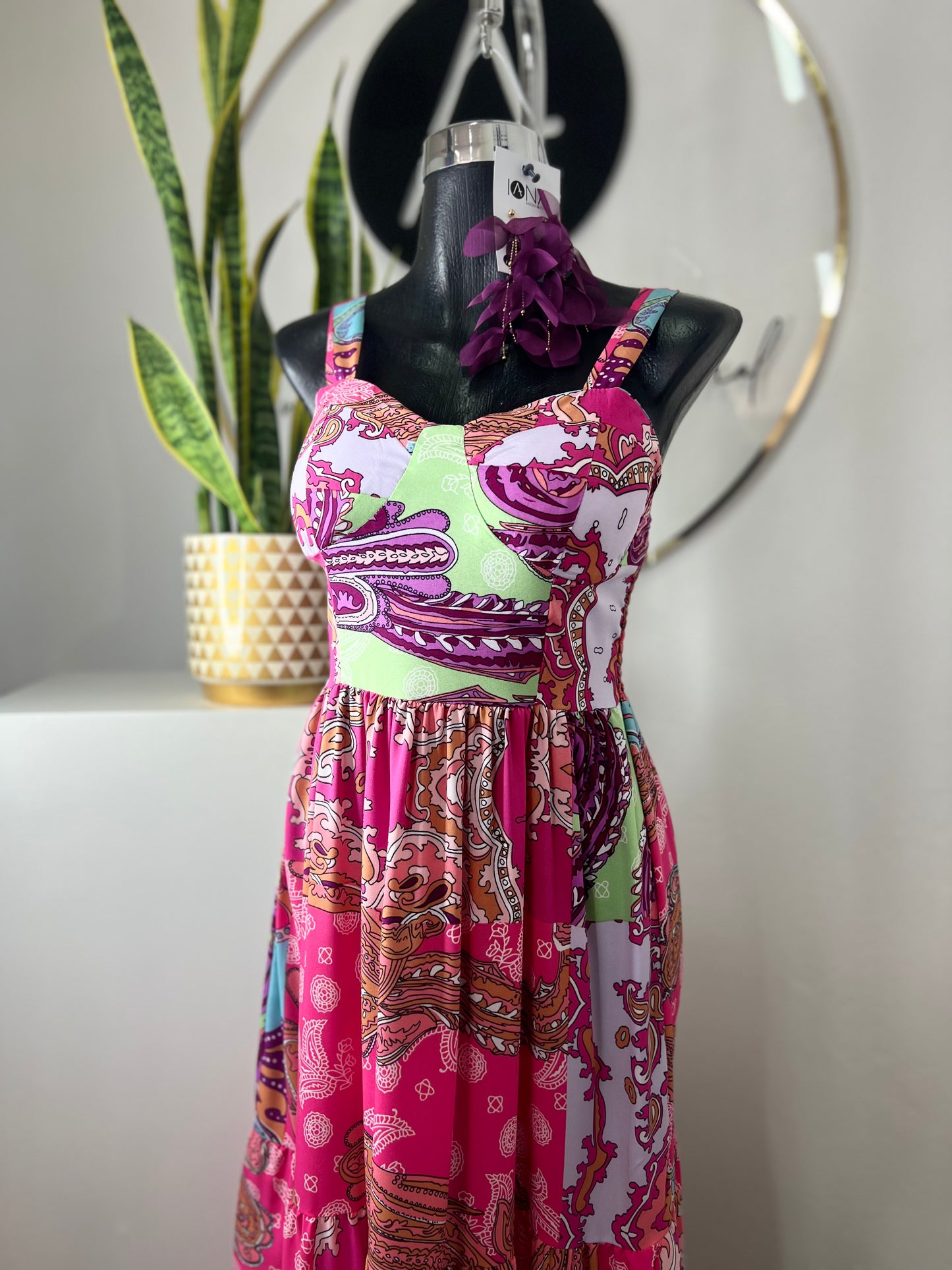 Vestido paliacate rosa