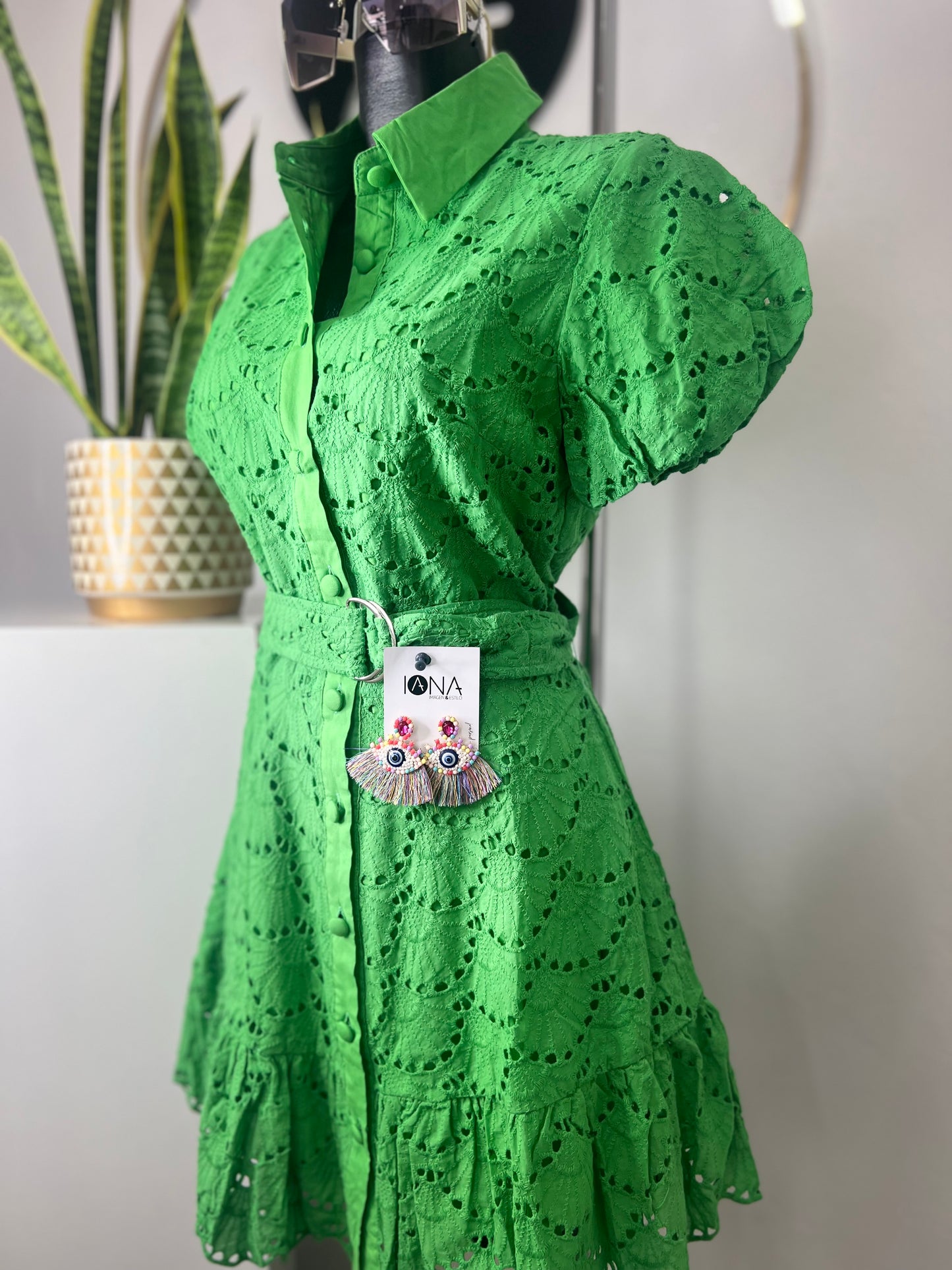 Vestido verde corto