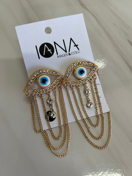 Aretes de ojo cadenas